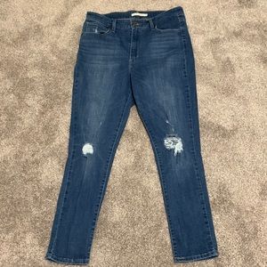 WOMENS LEVIS RIPPED 721 HIGH RISE SKINNY SIZE 32